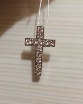 Золотой крестик с бриллиантами ~0.35кт! Хрест золото діаманти.