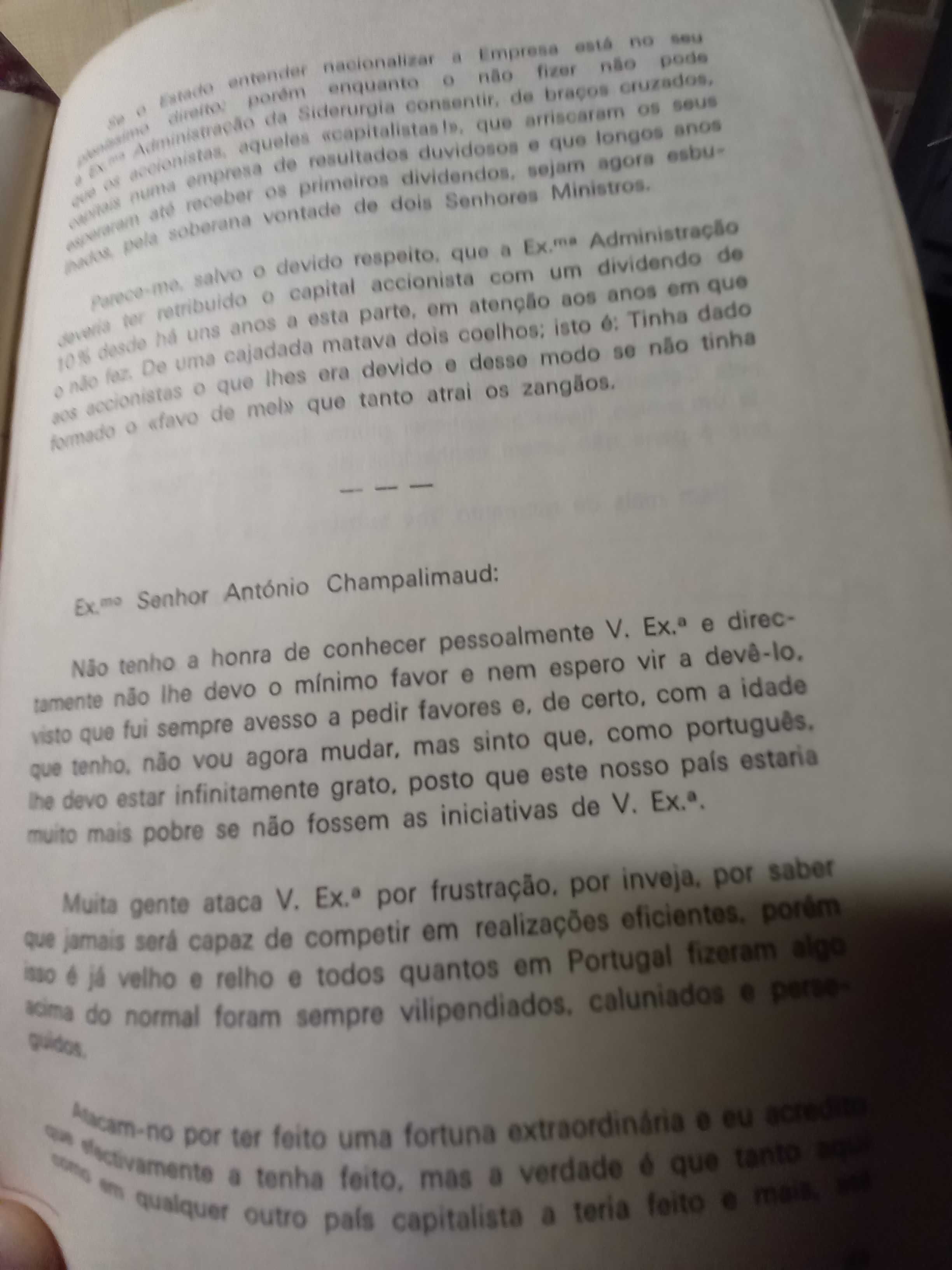contestação nacionalização da Siderurgia Nacional em 1974 Champalimaud
