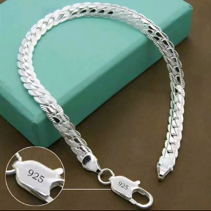 Pulseira Masculina de Prata Esterlina 925 – Corrente 8" | Estilo new