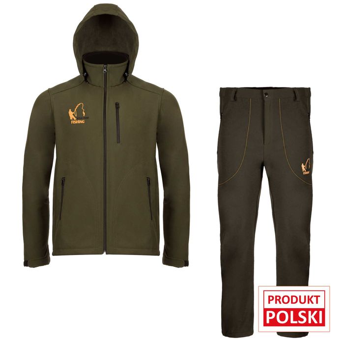 Zestaw Wędkarski FISHING 5 Produktów Ciemno Zielony KHAKI