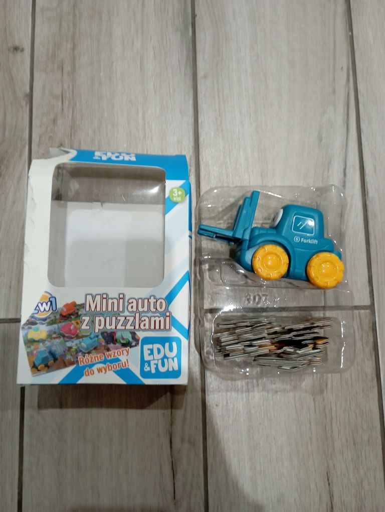 Mini auto z puzzlami, wózek widłowy, zabawka dla dzieci