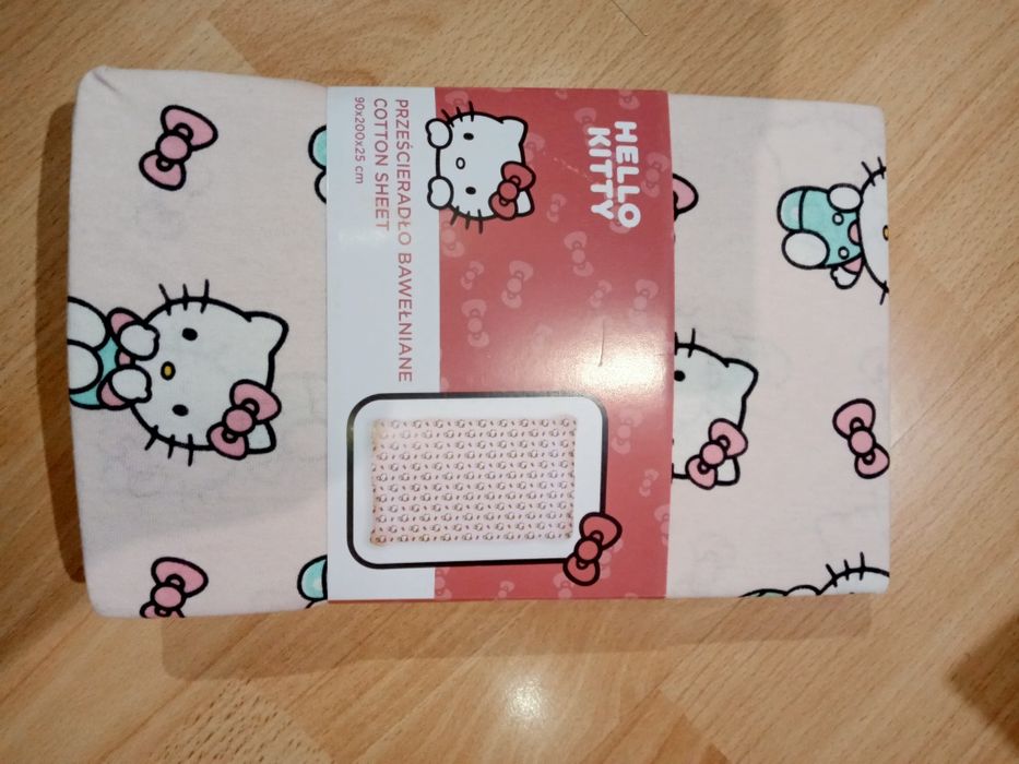 Prześcieradło bawełniane Hello Kity 90x200x25cm