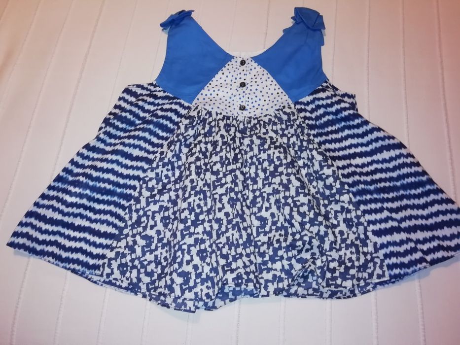 Túnica de menina CATIMINI azul e branco