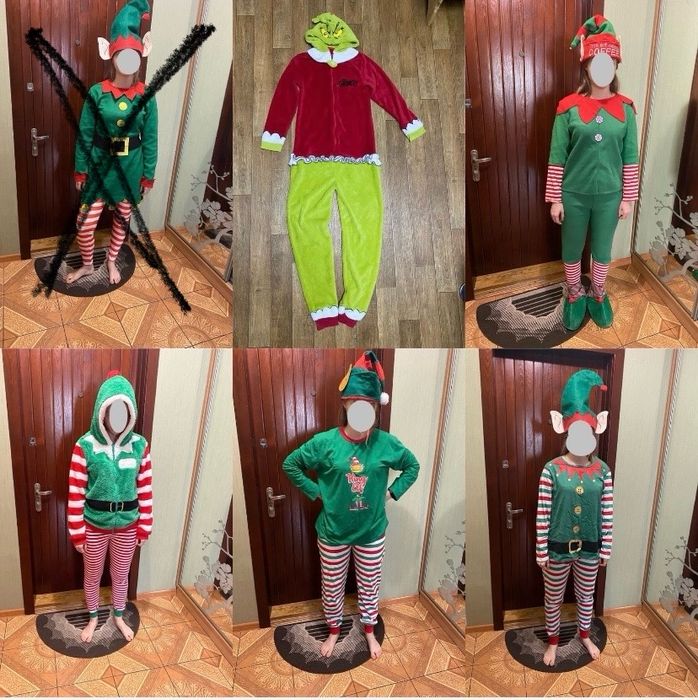Костюми новорічні Ельфа, Санти ,  Сніговика для підлітків або дорослих