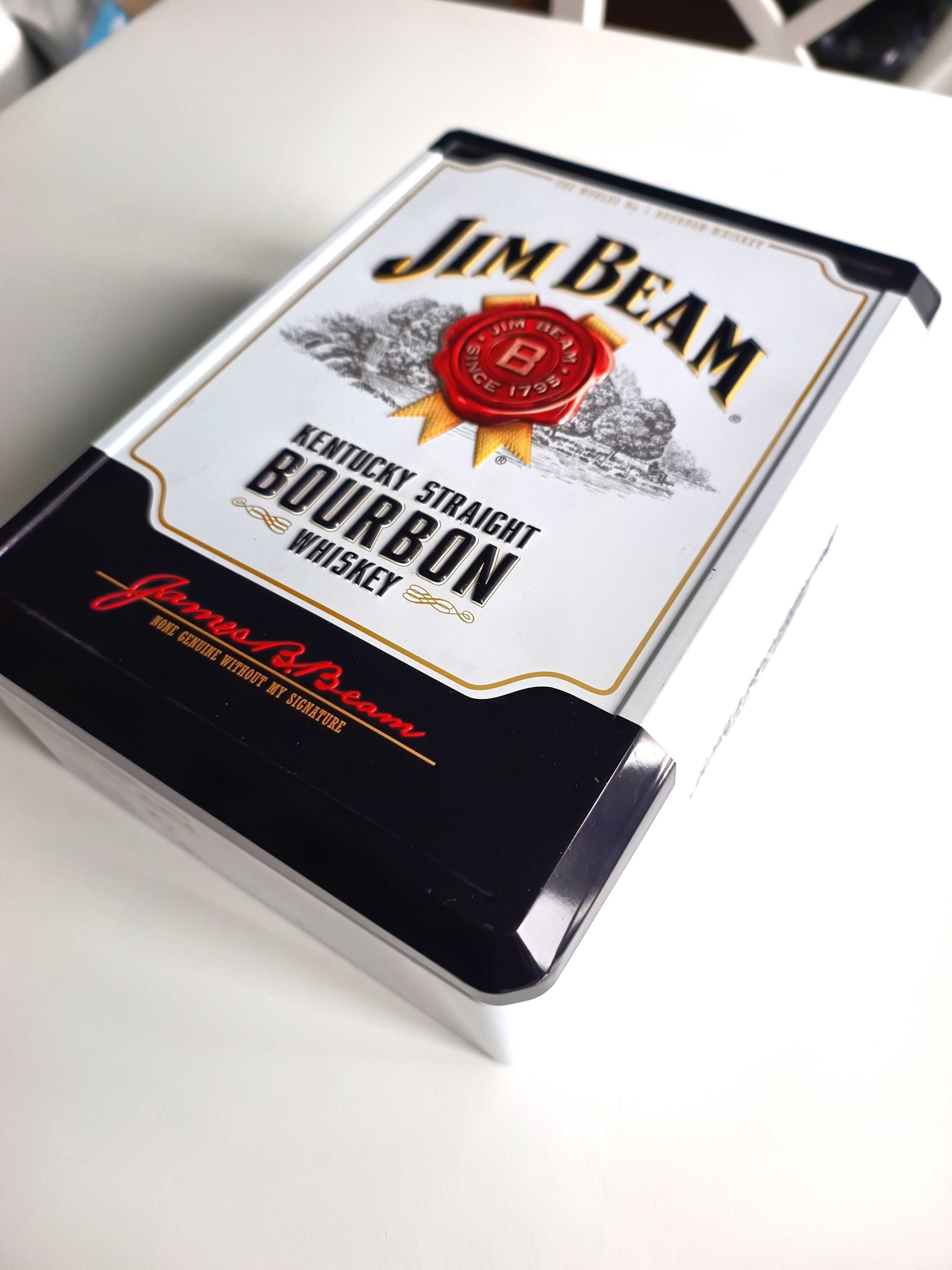 puste opakowanie po Jim Beam Whiskey puszka metalowa skrzynka kolekcja