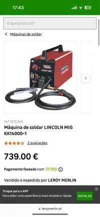 Aparelho de soldar lincoln handy mig