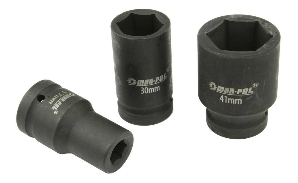Klucze nasadowe udarowe 1" 17-41mm zestaw nasadek udarowych 10sztuk