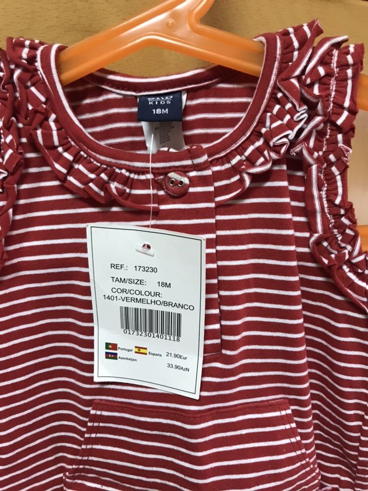 Vestido girândola 18 meses NOVO com etiqueta