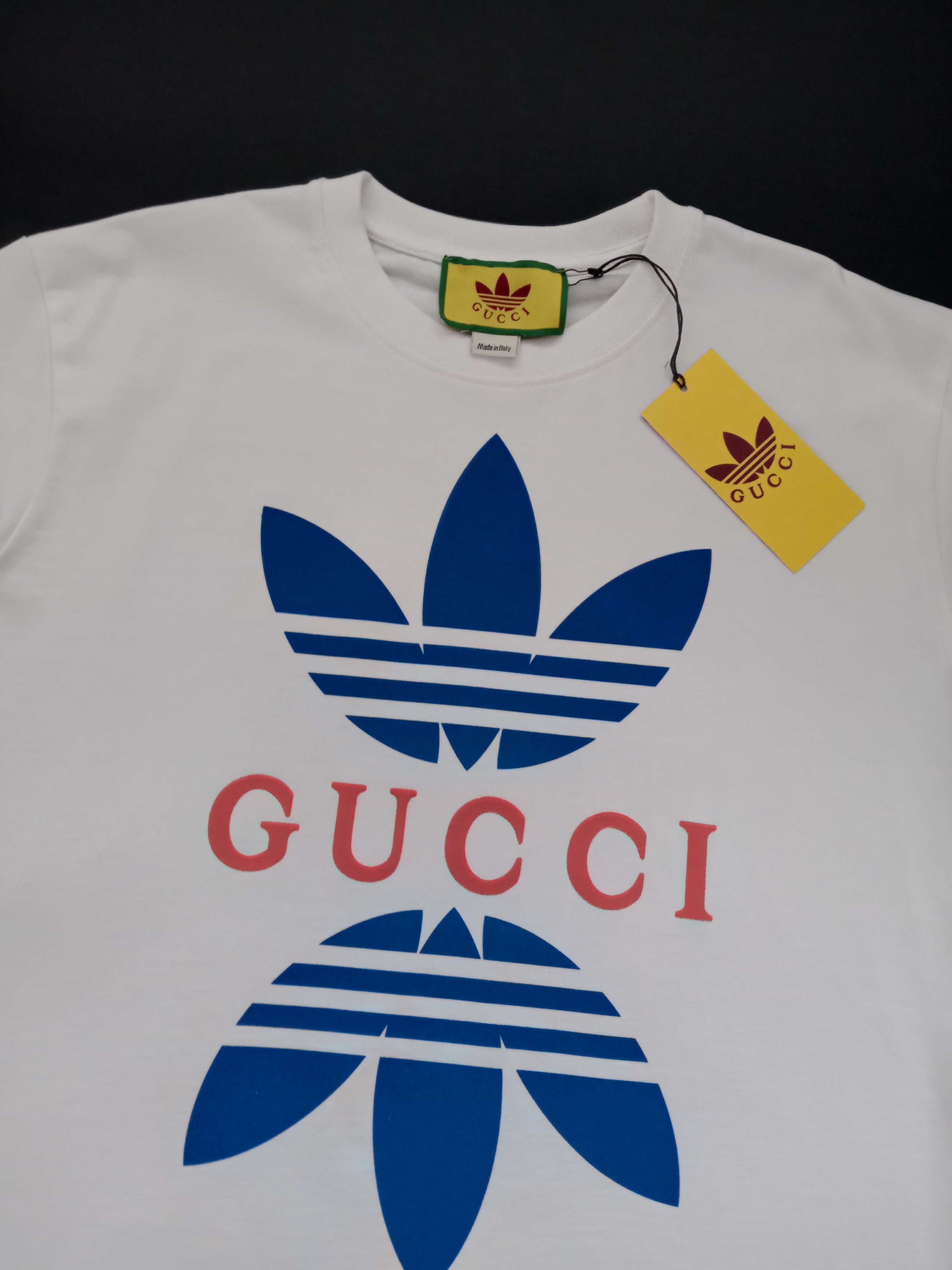 GUCCI X ADI biały t shirt męski rozm M