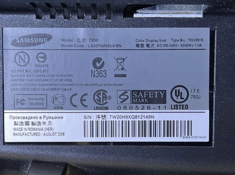 Монітор samsung t200