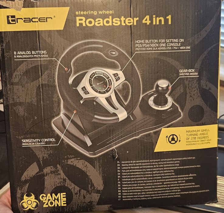 Kierownica Tracer Roadster 4w1 do gier z pedałami  do komputera