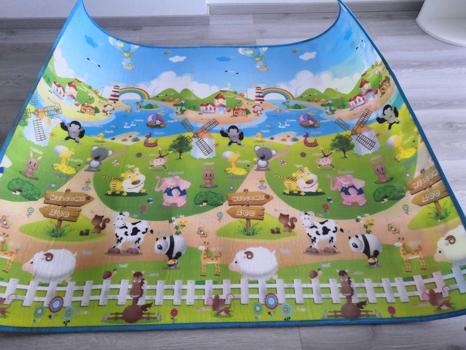 Термокилимок дитячий Тварини  двосторонній 180х200х1 см. Б/в