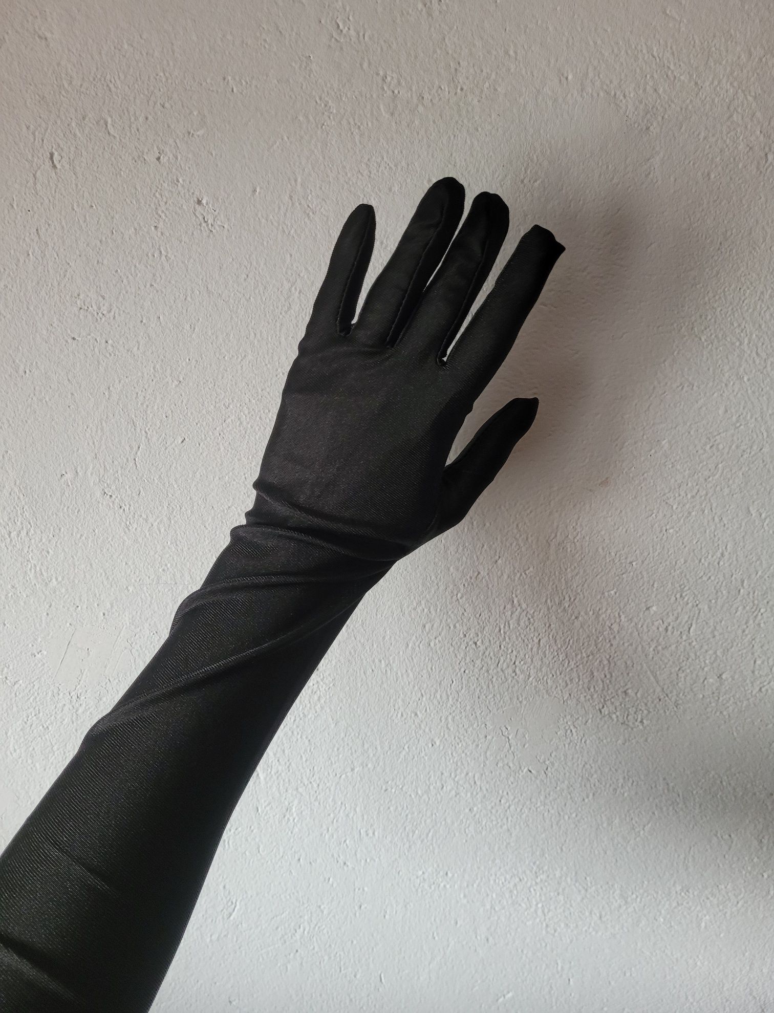 Nowe czarne dlugie eleganckie rękawiczki y2k alternative coquette