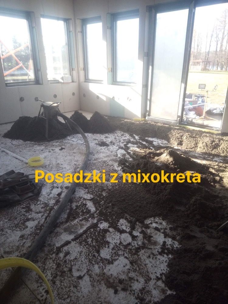 Posadzki agregatem, wylewki z mixokreta