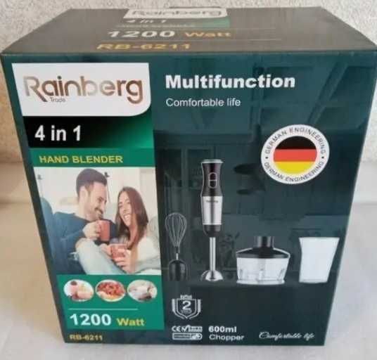 немецкий   блендер Погружной 4в1 1200Вт RAINBERG 6211