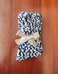 Meias quentinhas com padrão azul e branco, tamanho XS/S