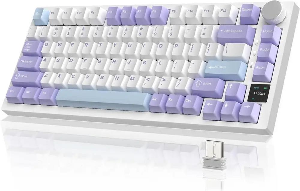 Клавиатура Ajazz AK820 Pro RGB White Purple Blue