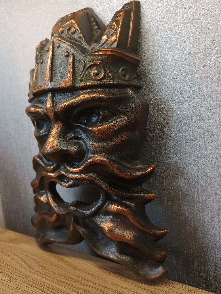 Stary metalowy odlew - maska Neptun, Posejdon