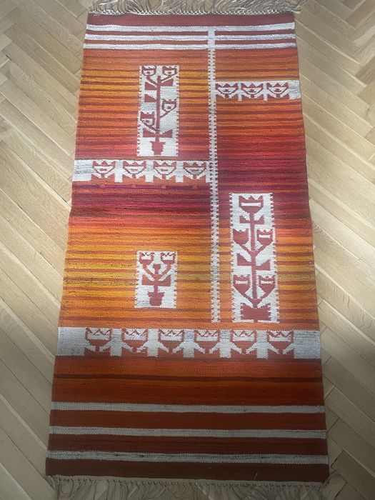 Kilim z lat 70tych ręcznie tkany dla Cepelii