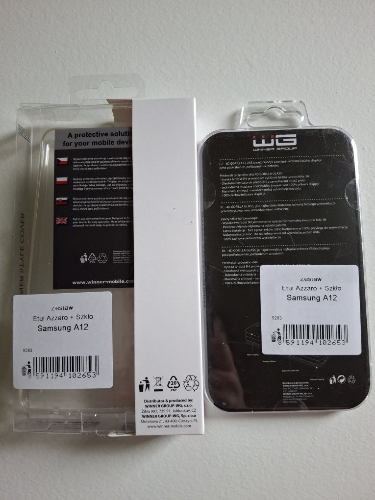 Samsung Galaxy A12 etui + Samsung 4D Gorilla Glass A12/A32 5G/M12 x 2s