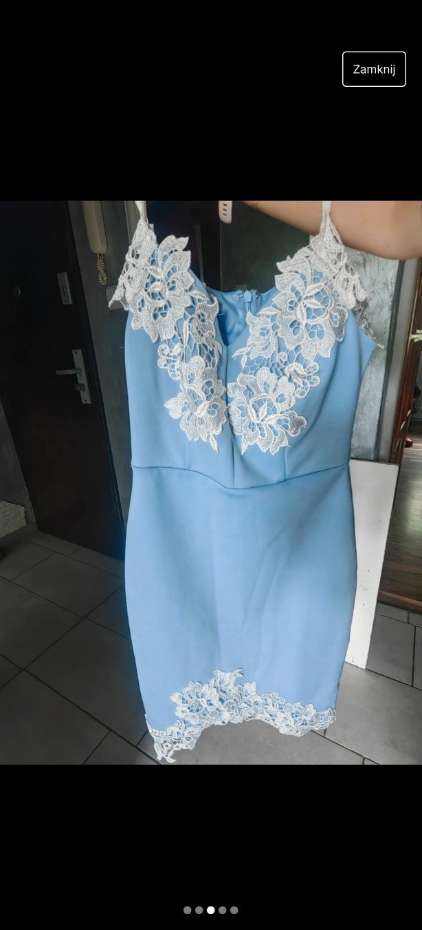 Śliczna sukienka XS koronka
