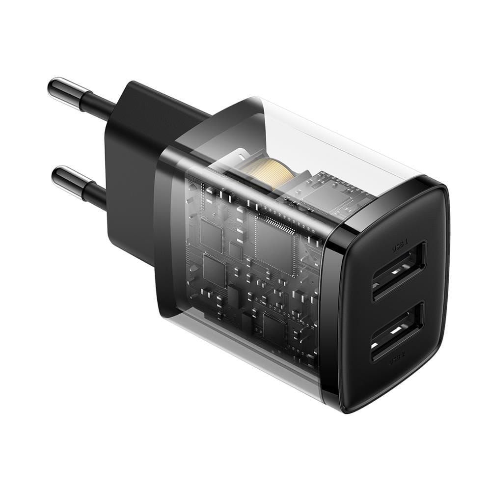 Baseus Compact Szybka Ładowarka Sieciowa 2xUSB Czarna 10,5W Sklep Wawa
