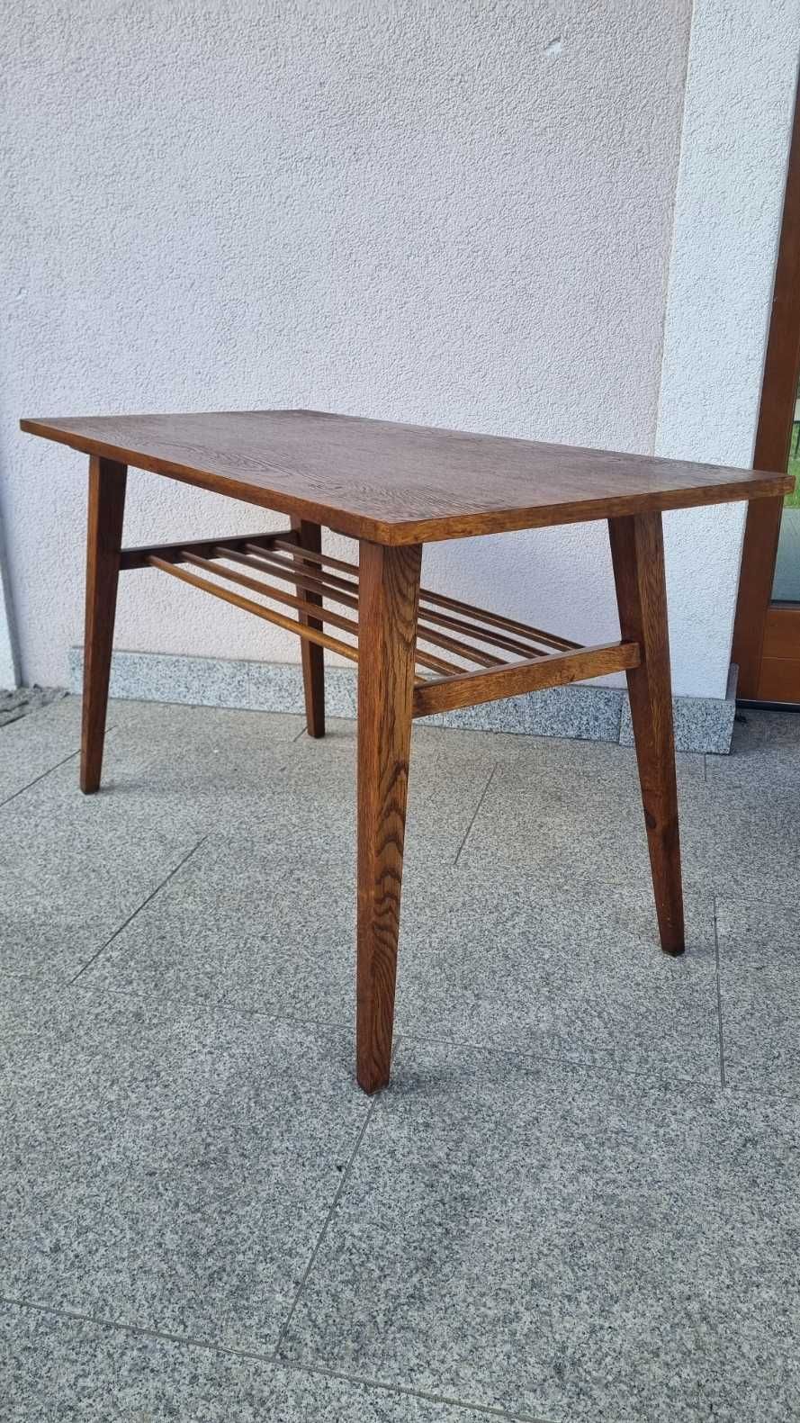 Konsola Stolik kawowy z półką gazetnikiem Design PRL Czechosłowacja