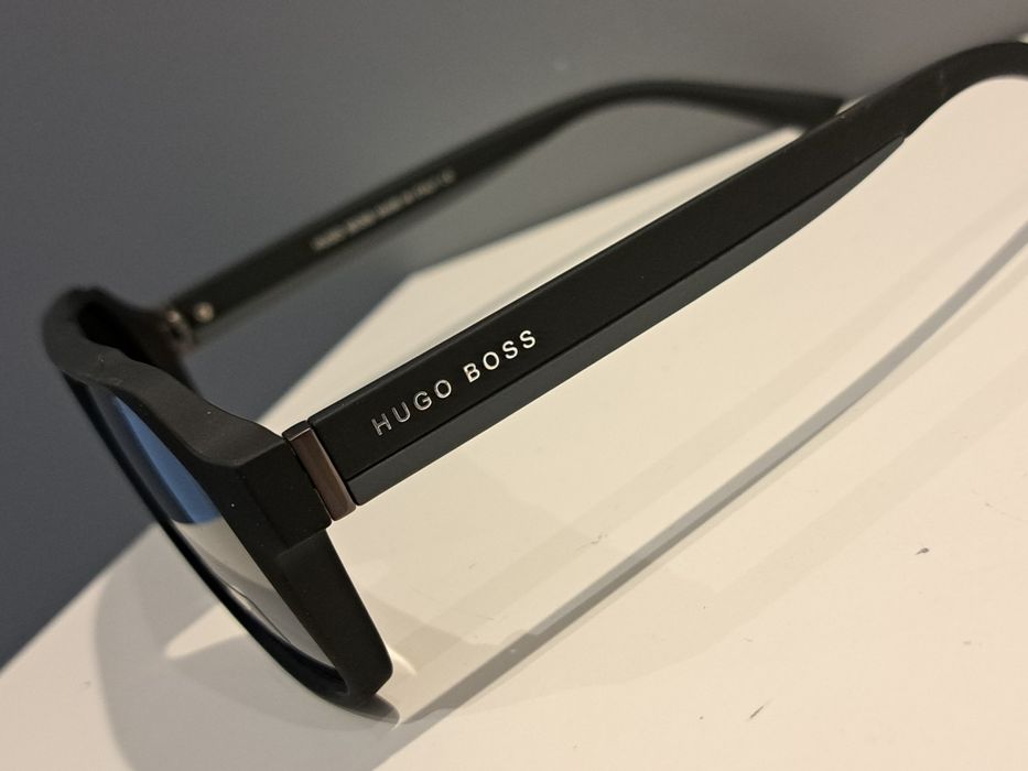 HUGO BOSS męskie nowe okulary przeciwsłoneczne czarne polaryzacyjne