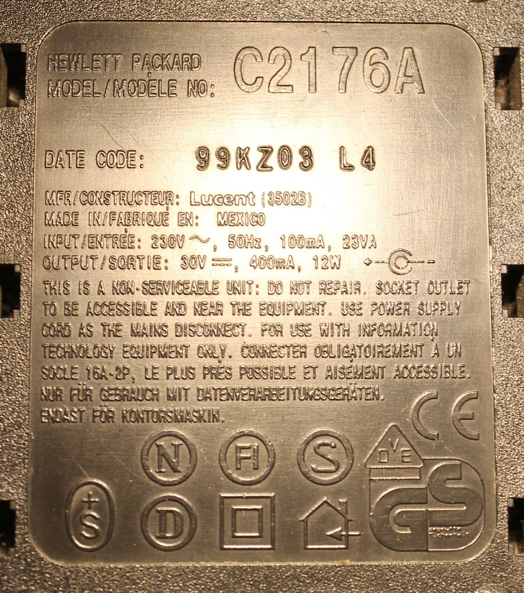 Зарядное устройство, блок питания 30 В, 400 mA. 12 W
