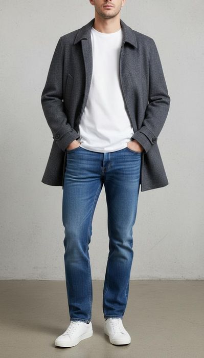 Стильне чоловіче пальто класичного крою.