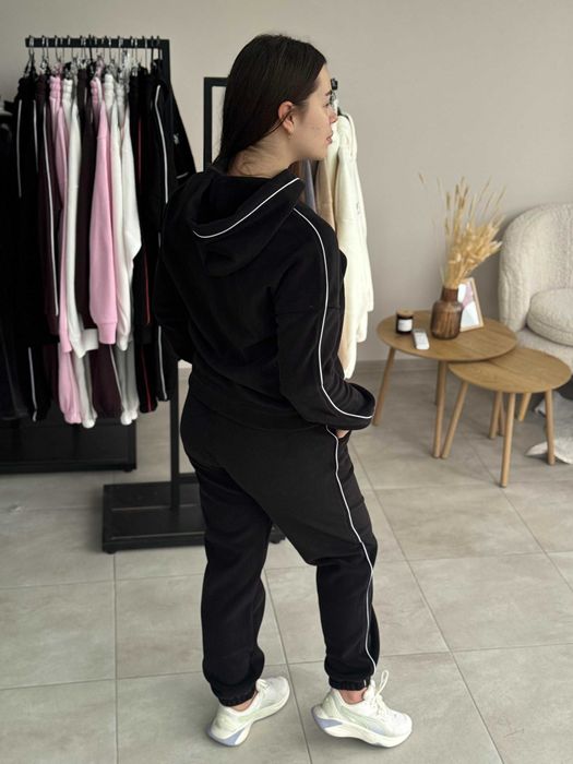 НА ЗИМУ! Полар фліс комплект жіночий S-XL стильний шоколад графіт