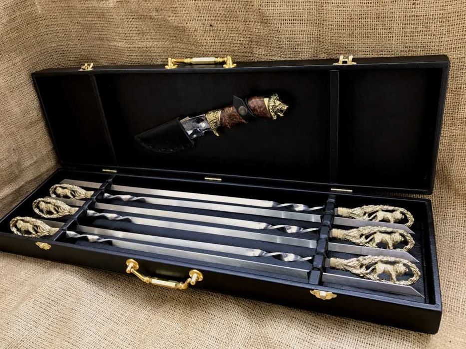 Шампура ручної роботи Лев. Ювелірне лиття із бронзи! Подарунок