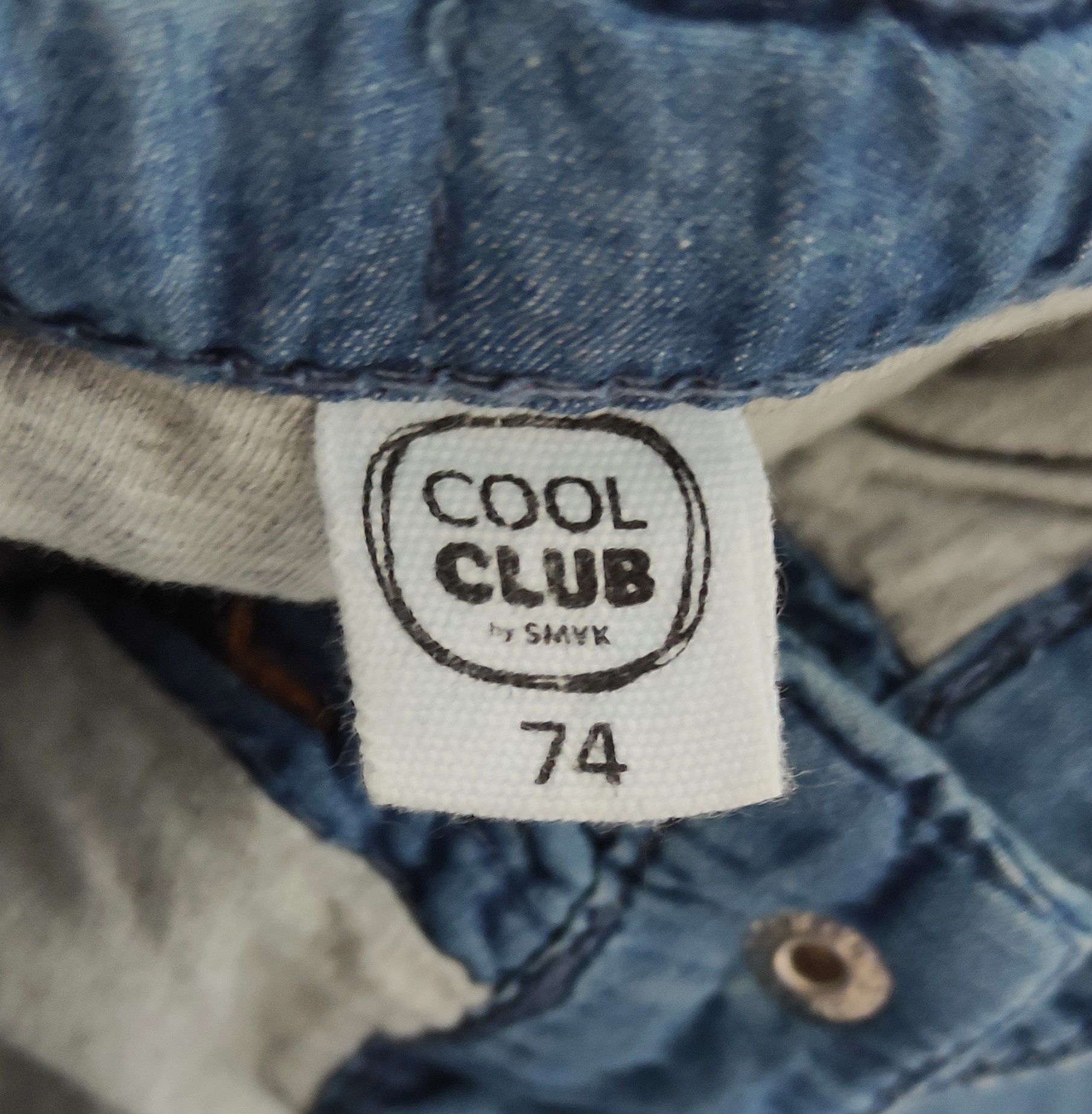 Cool Club Smyk spodnie spodenki 74 jeans jeansowe chłopięce dziewczęce