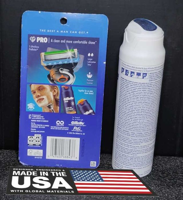 Подарочный набор: Gillette Man| станок с кассетами + гель| made in USA