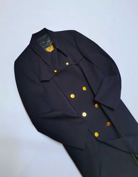 Пальто бушлат Gucci vintage XL (шерсть) Made in Italy с капюшоном