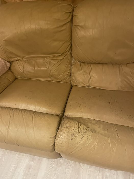 Zestaw wypoczynkowy sofa plus dwa fotele skóra