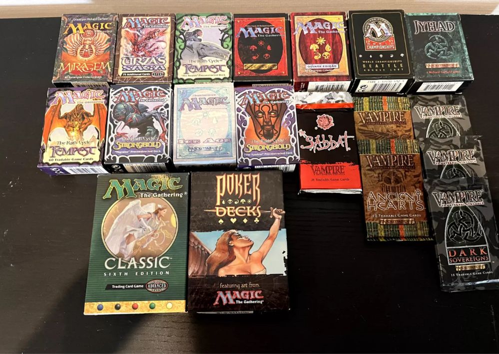 Magic The Gathering pacote coleção anos 90 colecionador Wizards