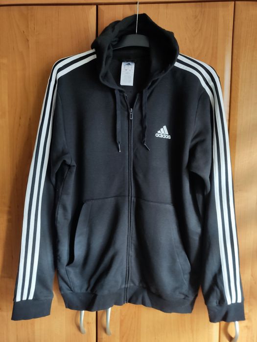 Bluza dresowa rozsuwana z kapturem Adidas rozmiar L w kolorze czarnym