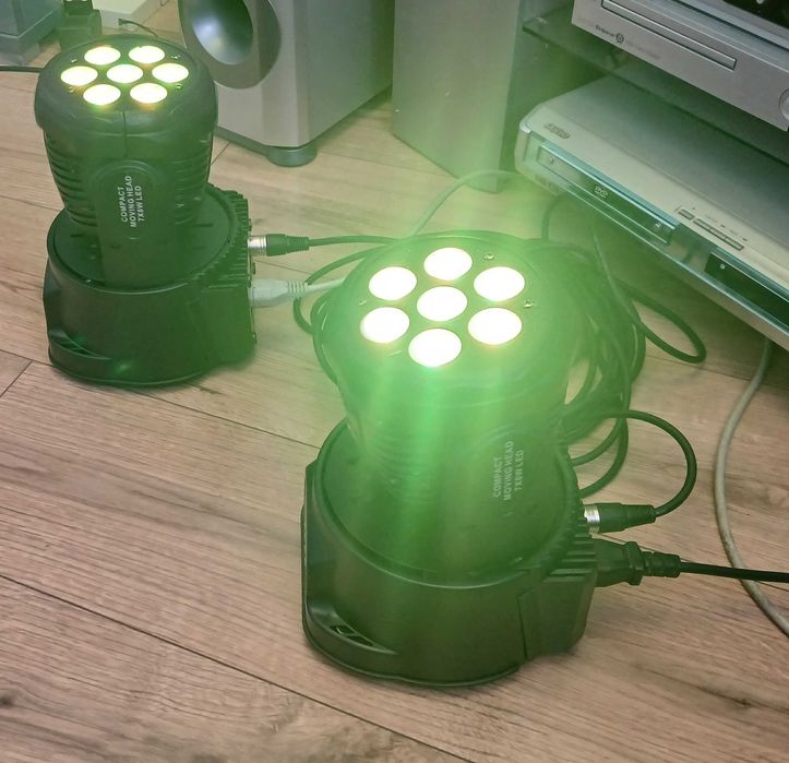 Dwie głowy ruchome Light4me plus długi kabel DMX zawodowy efekt