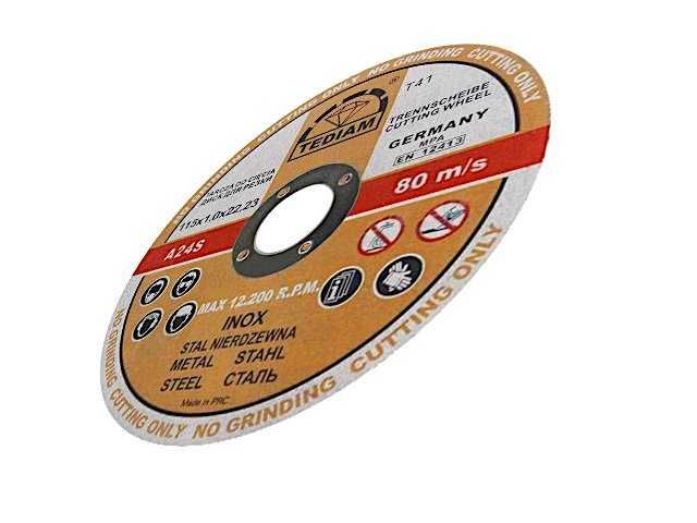 10x Tarcza tarcze do cięcia metalu 115x1.0 INOX TEDIAM 115 x 1,0
