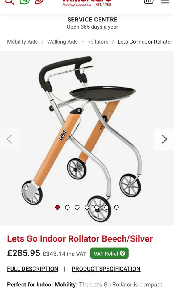 Ходунки-ролер  Let’s Go Indoor Rollator Te