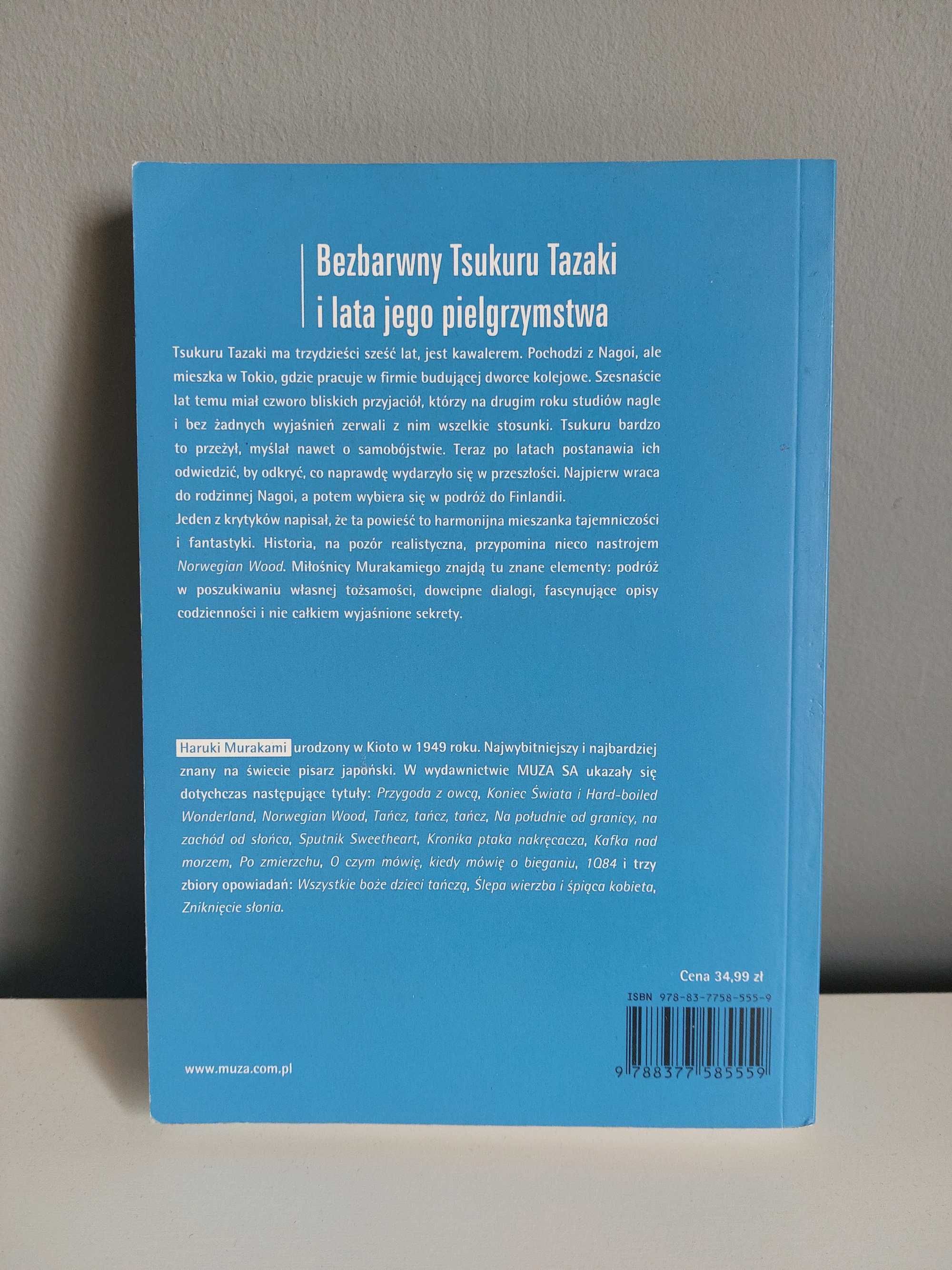 książka Murakami, "Bezbarwny Tsukuru Tazaki i lata jego pielgrzymstwa"