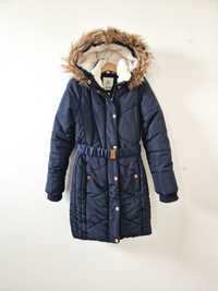 Płaszcz zimowy 134 Cool Club Smyk kurtka z kapturem futerko dziewczęca