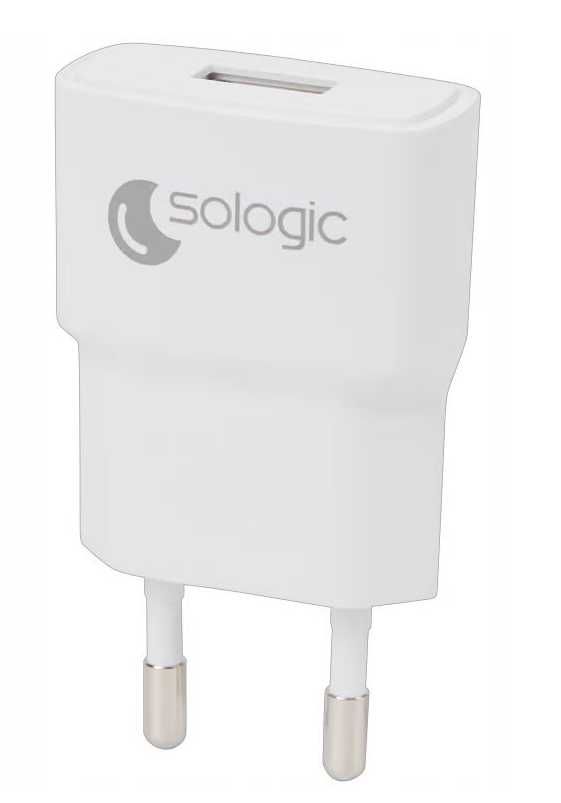 Ładowarka ścienna USB Sologic 1x USB-A 5W biała