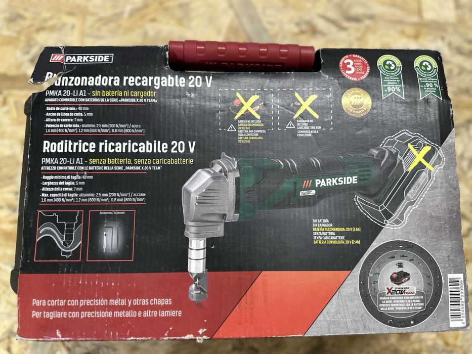 Акумуляторні висічні ножиці по металу  Parkside PMKA 20