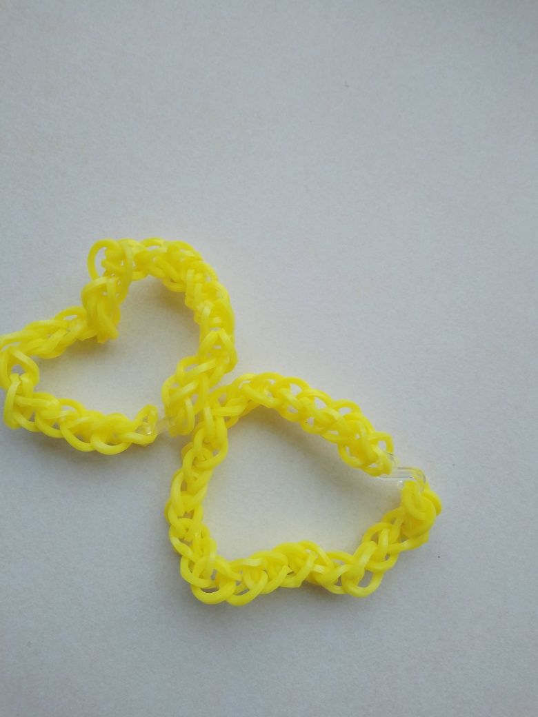 Bransoletka z gumek Loom bands żółty łańcuszek