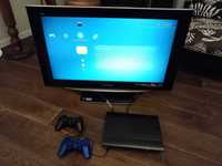 Konsola PS3 + telewizor panasonic 32 slim Sony 2 kontrolery