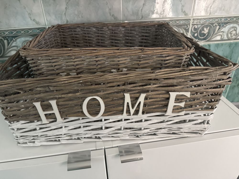 Rattanowy kosz HOME ratan Boho Vintage ratan koszyk