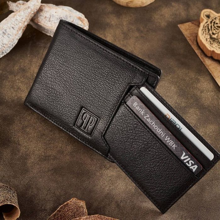 Czarny portfel męski skórzany RFID Paolo Peruzzi T-78-BL