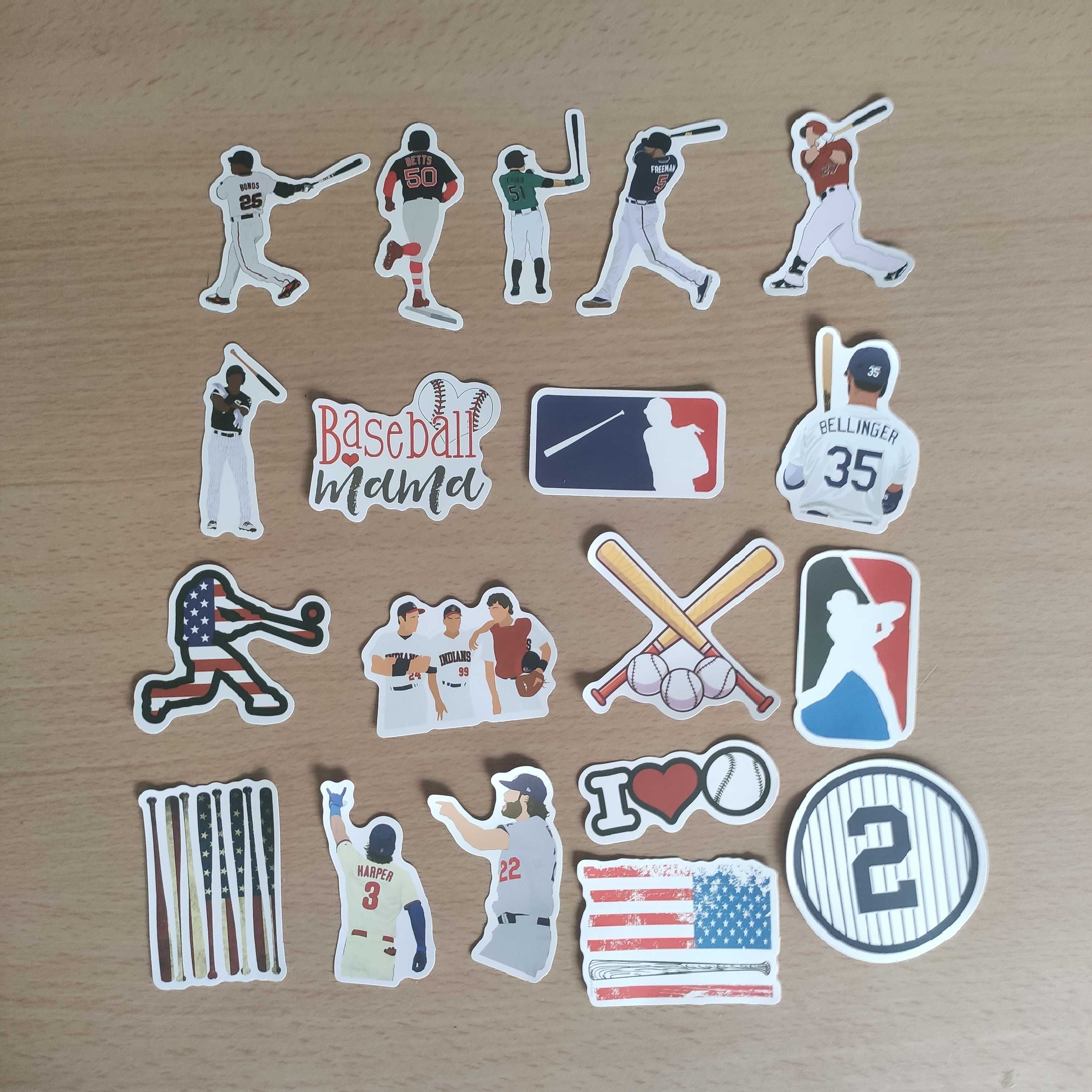 50 Stickers Autocolantes Baseball